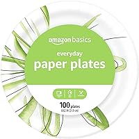 Amazon Basics Everyday Paper Plates, 8 5/8 Inch, Disposable, 100 Count